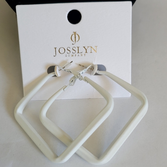 Kay Jewelers Jewelry - 🌟New White Square Hoop Earrings Josslyn Company Retro